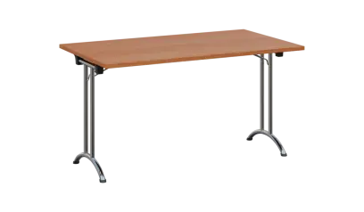 SLC 140 chrom skládací jednací stůl 1394x800, deska 25 mm, podnož chrom, deska olše jantar